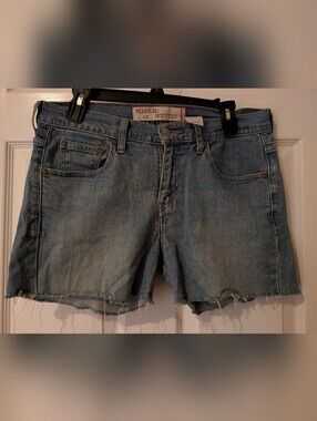 Levi's Light Blue Distressed Denim Shorts